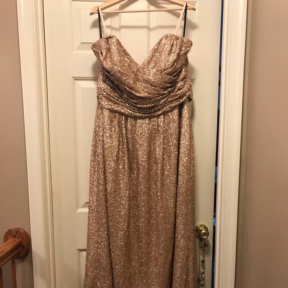 Sorella Vita strapless dress Rose Gold Sequin
